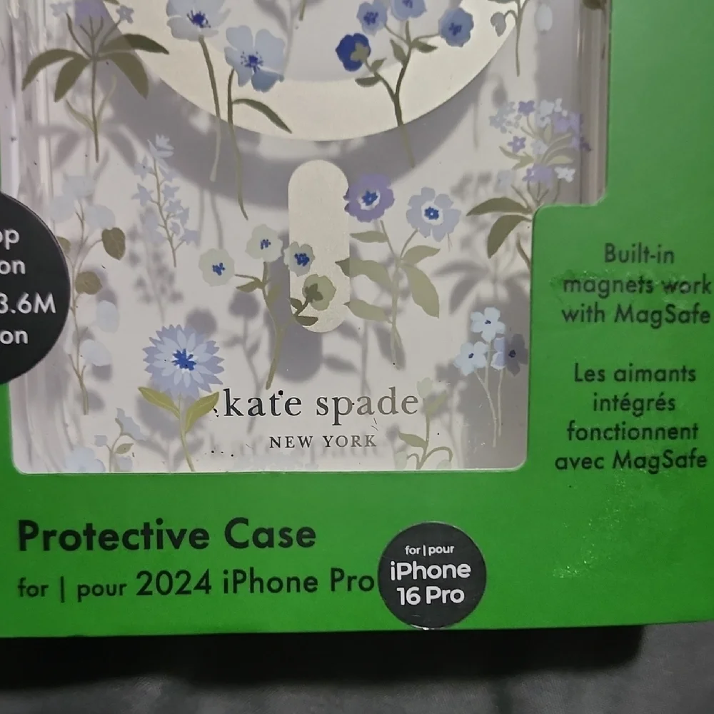 Kate Spade Blue and Green Floral iPhone 16 Pro Case